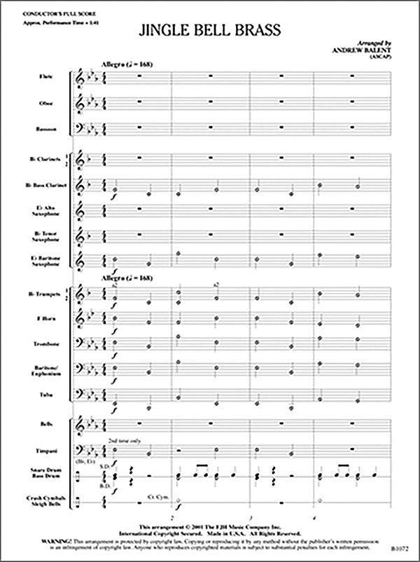 Jingle Bell Brass: Baritone T.C. Sheet Music Preview