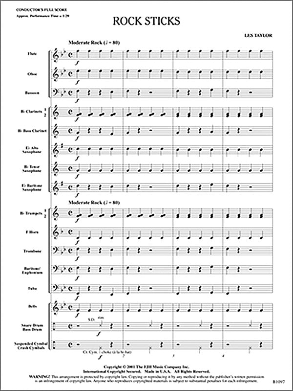 Rock Sticks: B-flat Tenor Saxophone Sheet Music Preview