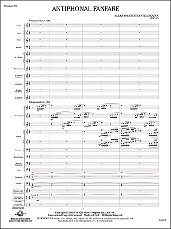 Antiphonal Fanfare: B-flat Clarinet 2 Sheet Music Preview