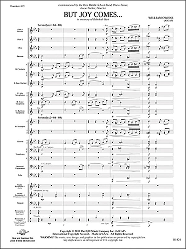 But Joy Comes...: Oboe Sheet Music Preview
