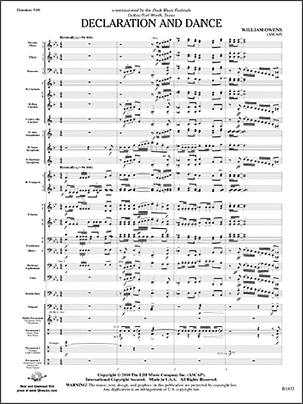 Declaration and Dance Sheet Music Preview