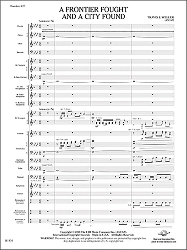 A Frontier Fought and a City Found Sheet Music Preview