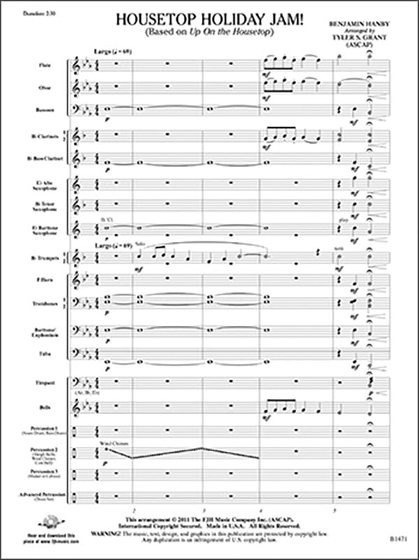 Housetop Holiday Jam!: Percussion 2 Sheet Music Preview