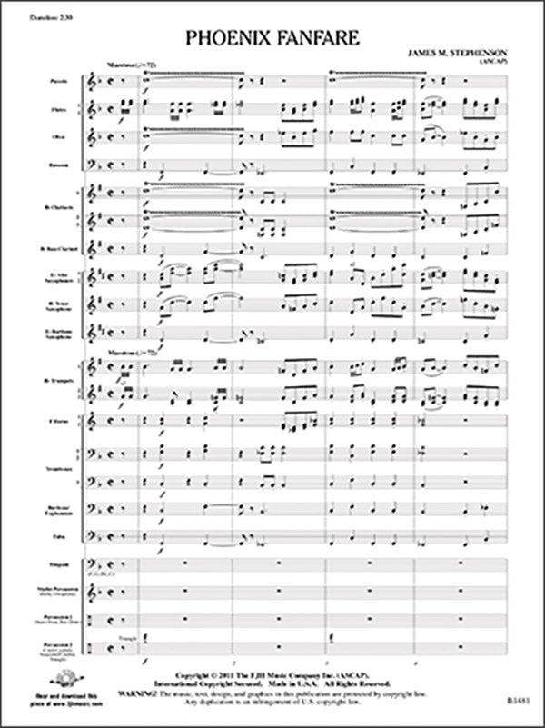 Phoenix Fanfare: Timpani Sheet Music Preview