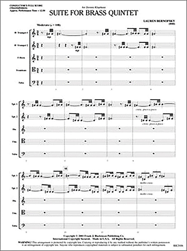 Suite for Brass Quintet Cover Image