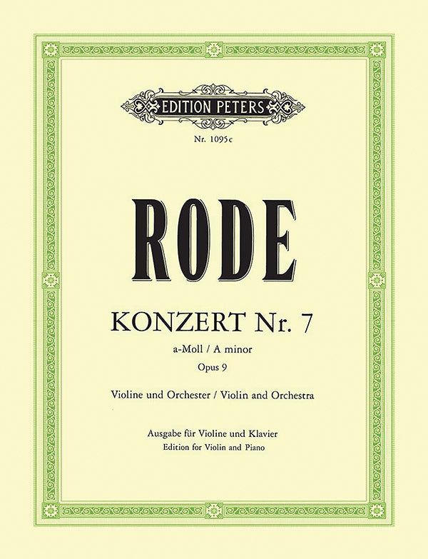 Violin Concerto No. 7 in A minor Op. 9 (Edition for Violin and Piano) Cover Image