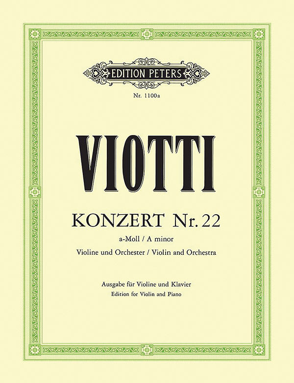 Violin Concerto No. 22 in A minor (Edition for Violin and Piano) Cover Image