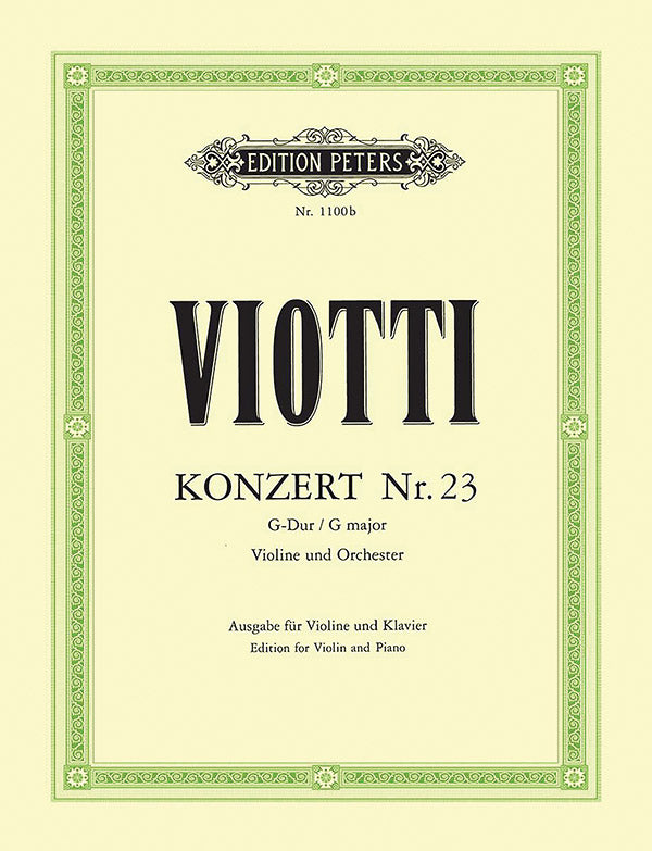 Violin Concerto No. 23 in G (Edition for Violin and Piano) Cover Image