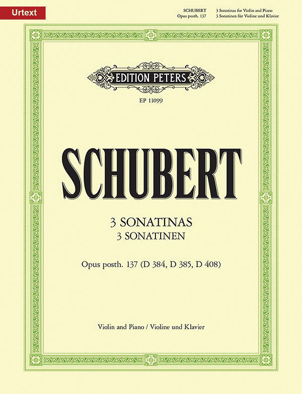3 Sonatinas for Violin and Piano Op. posth. 1 Cover Image