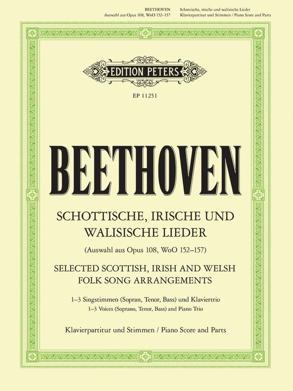 Scottish, Irish and Welsh Songs for 1-3 Voices, Piano, Violin and Cello Cover Image