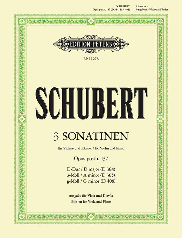 Sonatinas (3) Op. posth.137 Cover Image