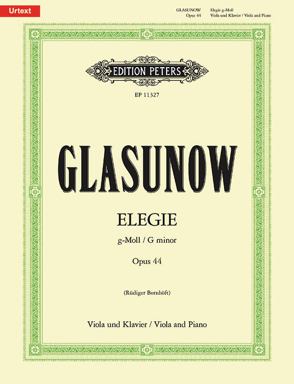 Elegy in G minor Op. 44 for Viola and Piano Cover Image