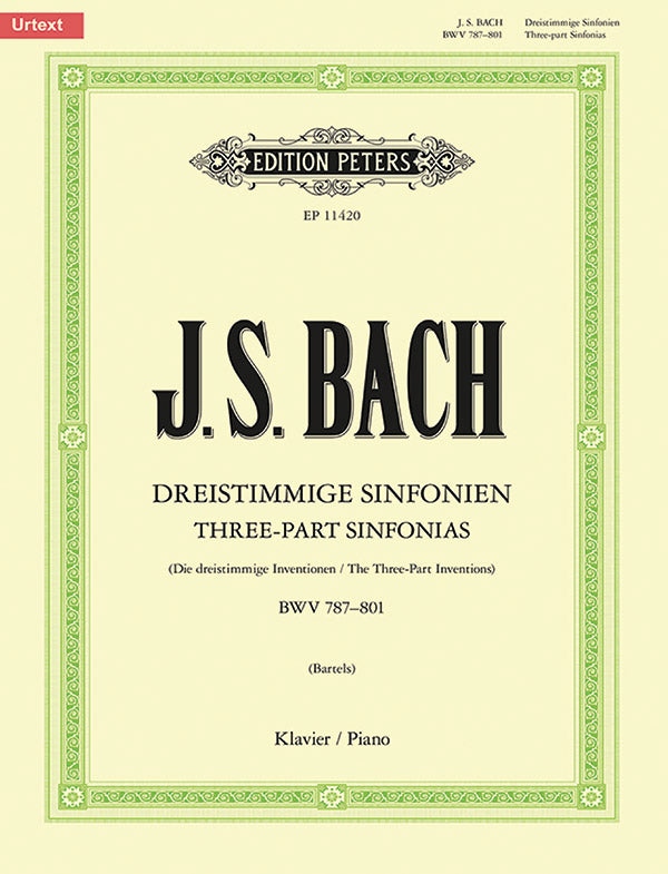 Three-part Sinfonias (Inventions) BWV 787-801 for Piano Cover Image