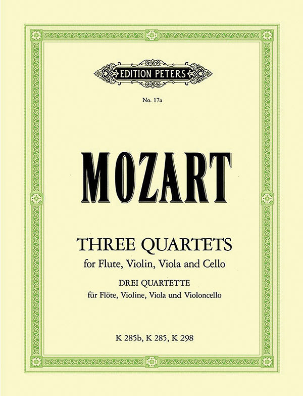 3 Flute Quartets K285 K298 K285b (Set of Parts) Cover Image