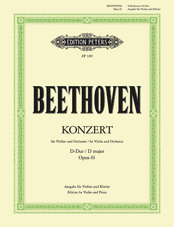 Violin Concerto in D Op. 61 (Edition for Violin and Piano) Cover Image