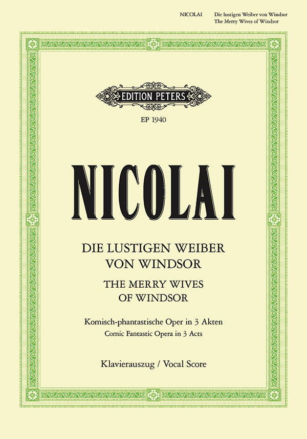 Die lustigen Weiber von Windsor (The Merry Wives of Windsor) (Vocal Score) Cover Image