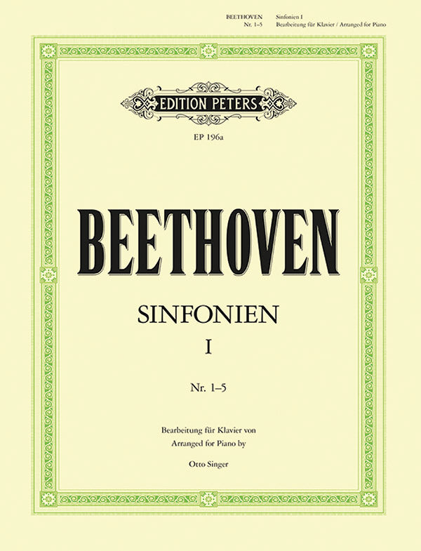Symphonies Vol. 1, Nos. 1-5 arranged for piano Cover Image