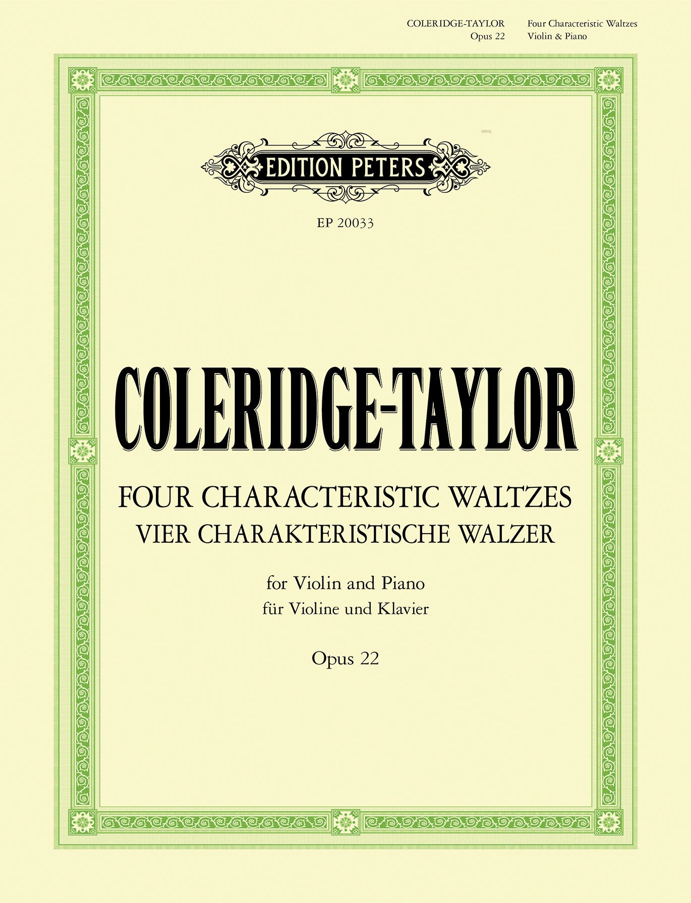 Four Characteristic Waltzes Op. 22 Cover Image