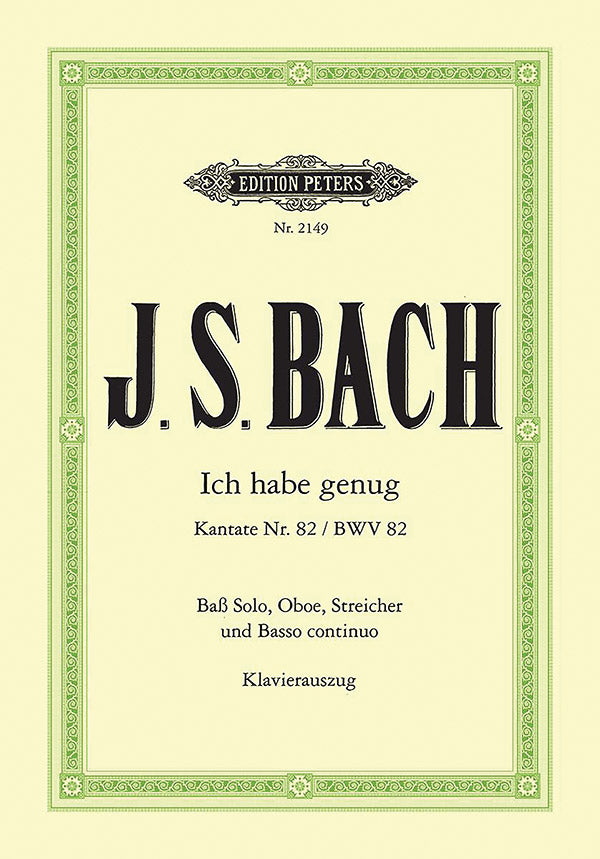 Cantata No. 82 Ich habe genug BWV 82 (Vocal Score) Cover Image