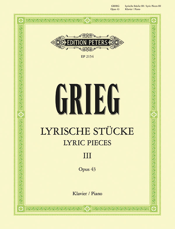 Lyric Pieces Book 3 Op.43 Cover Image