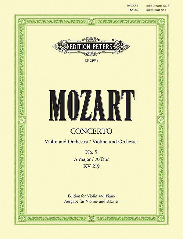 Violin Concerto No. 5 in A K219 (Edition for Violin and Piano) Cover Image