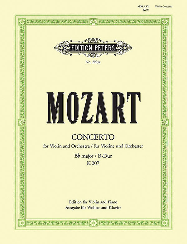 Concerto No. 1 in B flat K207 (Edition for Violin and Piano) Cover Image