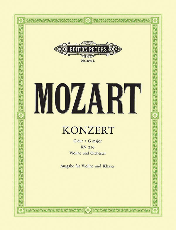 Violin Concerto No. 3 in G K216 (Edition for Violin and Piano) Cover Image