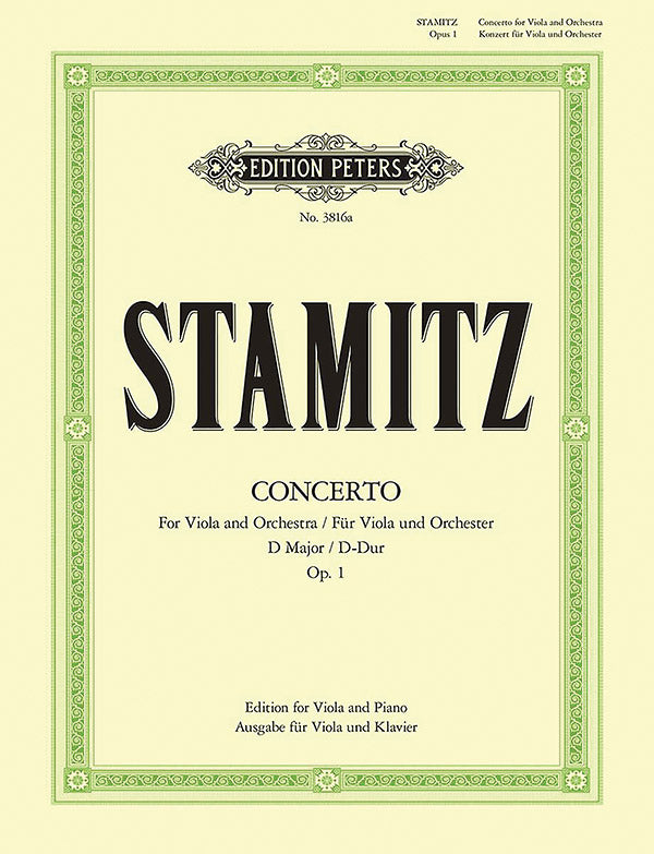 Viola Concerto in D Op. 1 (Edition for Viola and Piano) Cover Image