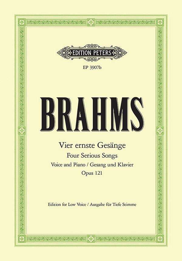 Four Serious Songs Op. 121 for Voice and Piano Cover Image