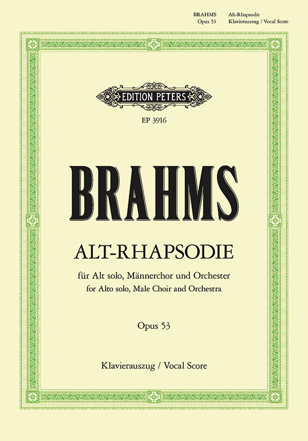 Alto Rhapsody Op. 53 (Vocal Score) Cover Image