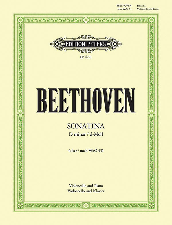 Sonatina for Mandolin and Harpsichord in D minor (Arranged for Cello and Piano) Cover Image