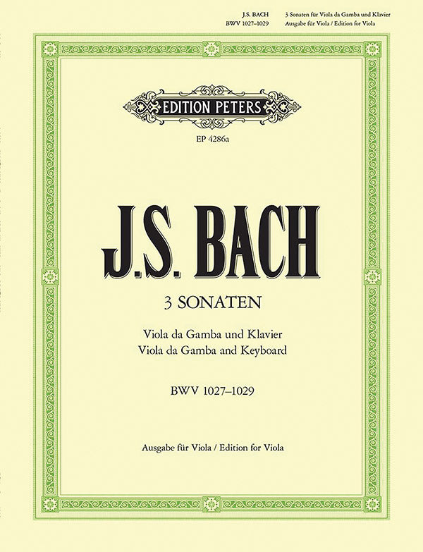 Sonatas for Viola da gamba & Harpsichord BWV 1027-1029 (Arr. for Viola & Piano) Cover Image
