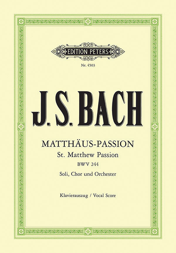 St Matthew Passion BWV 244 (Vocal Score) Cover Image