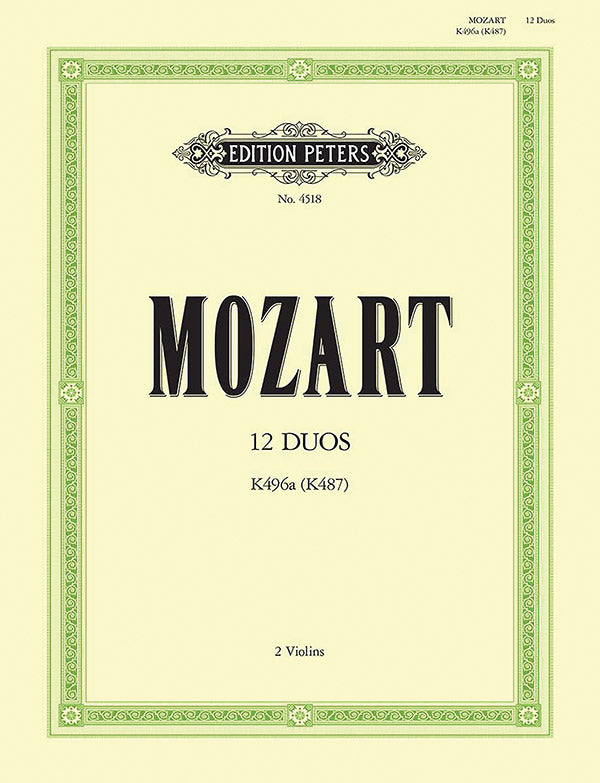 12 Duos for 2 Horns K487 (496a) (Transcribed for 2 Violins) Cover Image