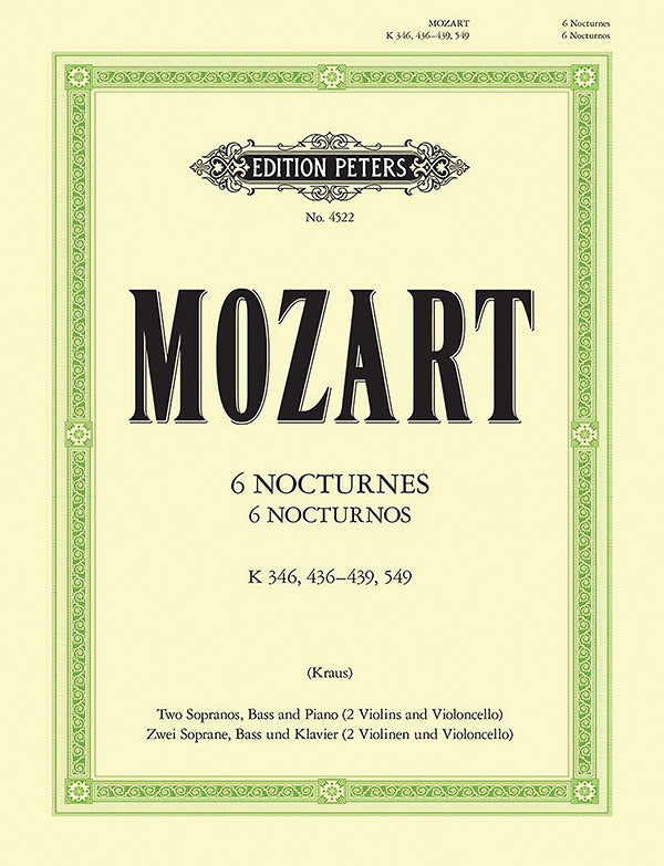 6 Nocturnos (Edition for 2 Sopranos and Bass with Piano [2 Violins and Cello]) Cover Image