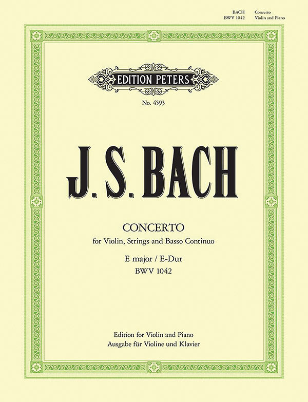 Violin Concerto in E BWV 1042 (Edition for Violin and Piano) Cover Image