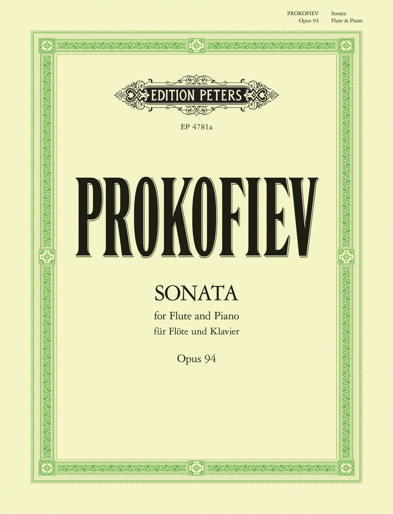 Sonata for Flute and Piano Op. 94 Cover Image