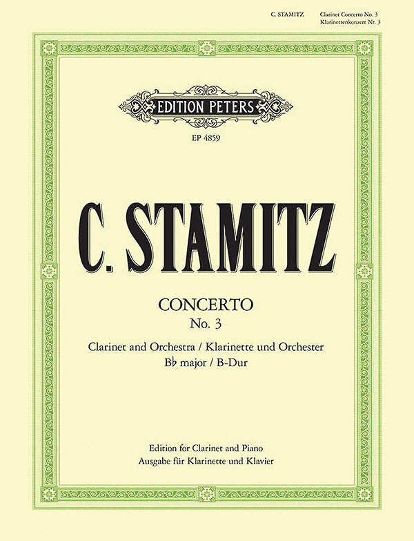 Clarinet Concerto No. 3 in B flat (Edition for Clarinet and Piano) Cover Image