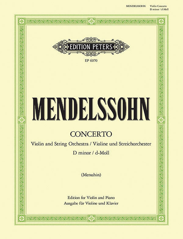 Violin Concerto in D minor MWV O3 (Edition for Violin and Piano) Cover Image
