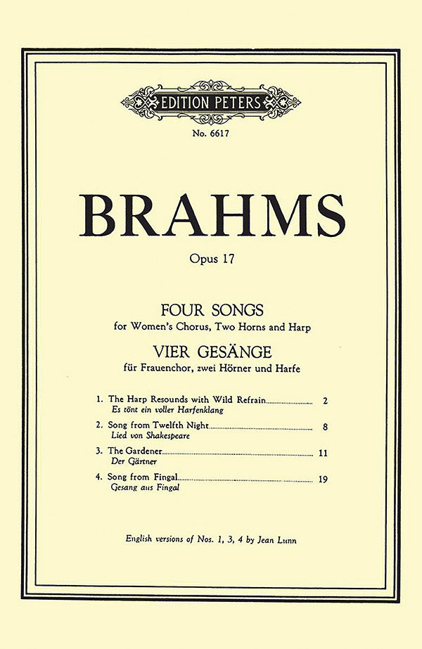4 Songs for Women's Chorus Op. 17 Cover Image
