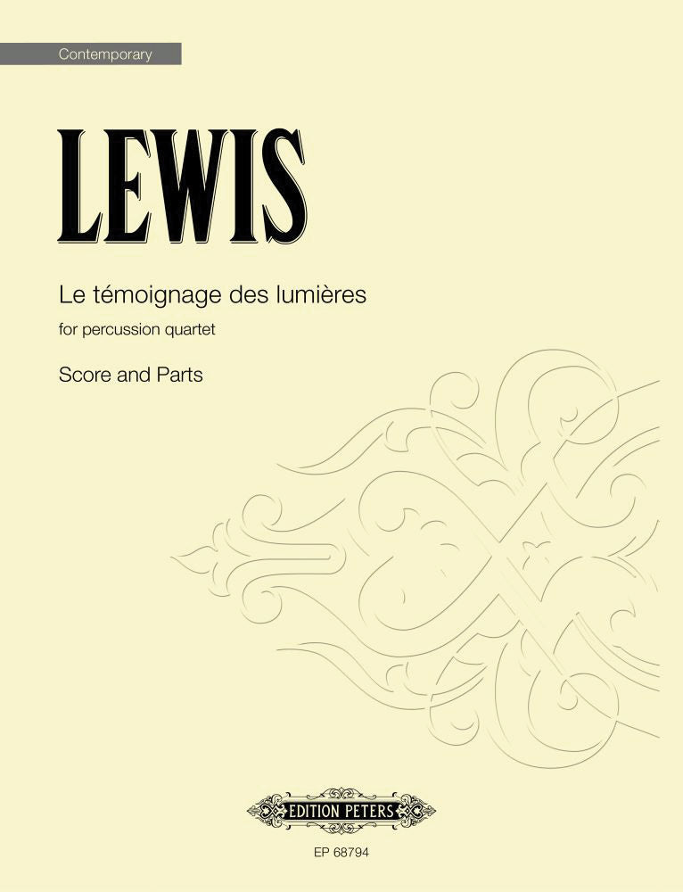 Le témoignage des lumières (Score and Parts) Cover Image