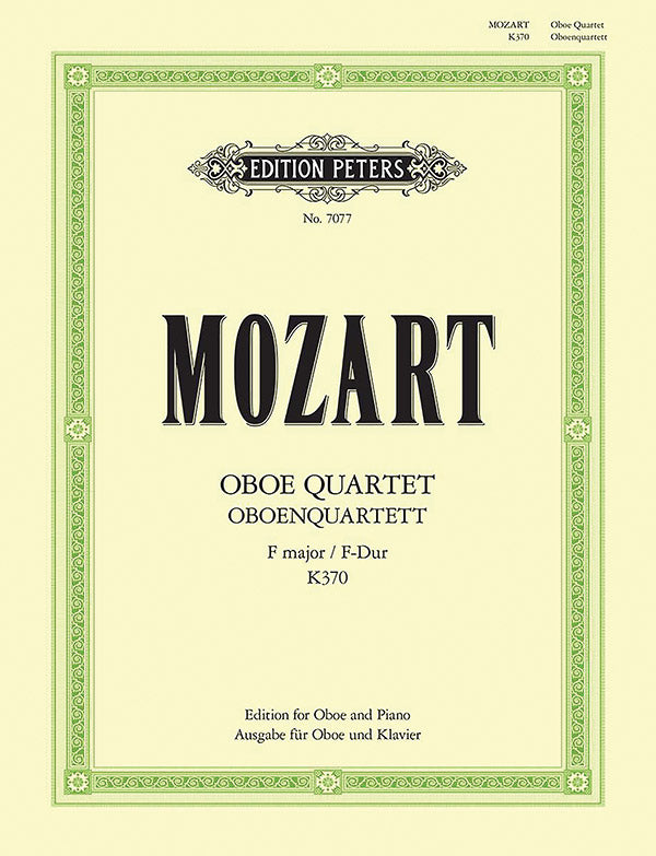Oboe Quartet in F K370 (368b) (Edition for Oboe and Piano) Cover Image