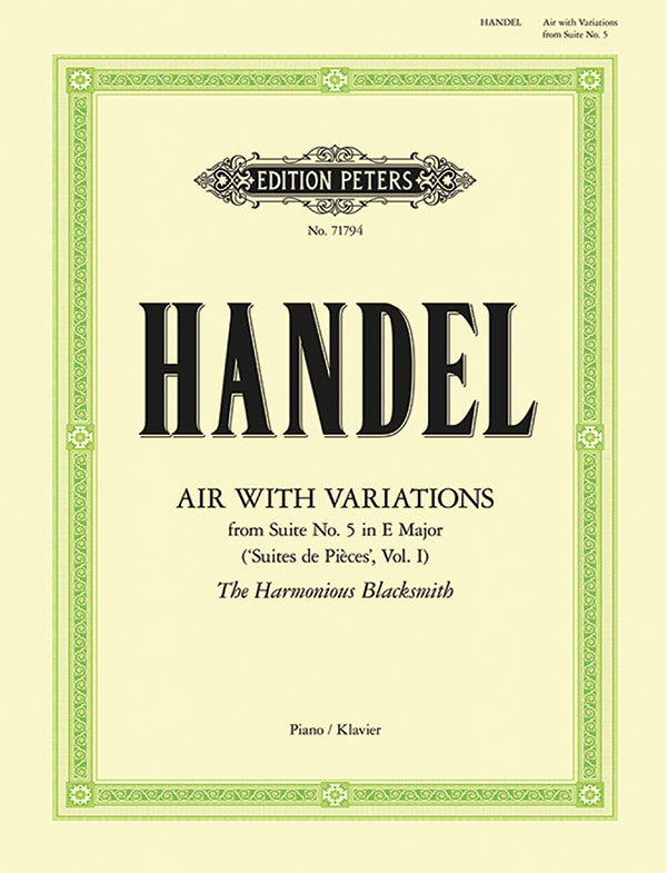 Air with Variations from 'The Harmonious Blacksmith' Cover Image