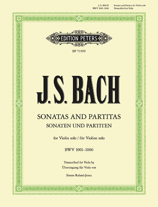 Sonatas and Partitas for Violin Solo BWV 1001-1006 (Transcribed for Viola) Cover Image