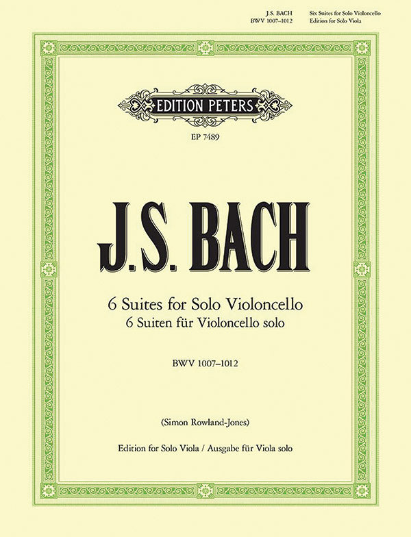 Cello Suites BWV 1007-1012 for Cello Solo (Transcribed for Viola) Cover Image