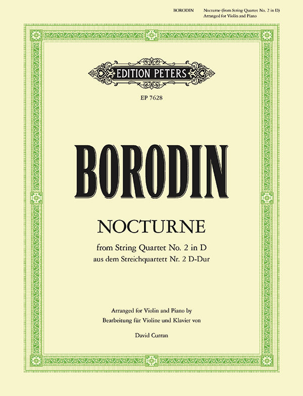 Nocturne from String Quartet No. 2  in D (Arranged for Violin and Piano) Cover Image