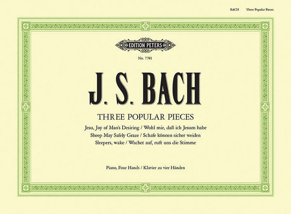 3 Popular Pieces from Cantatas BWV 140, 147, 208 (Arranged for Piano Duet) Cover Image