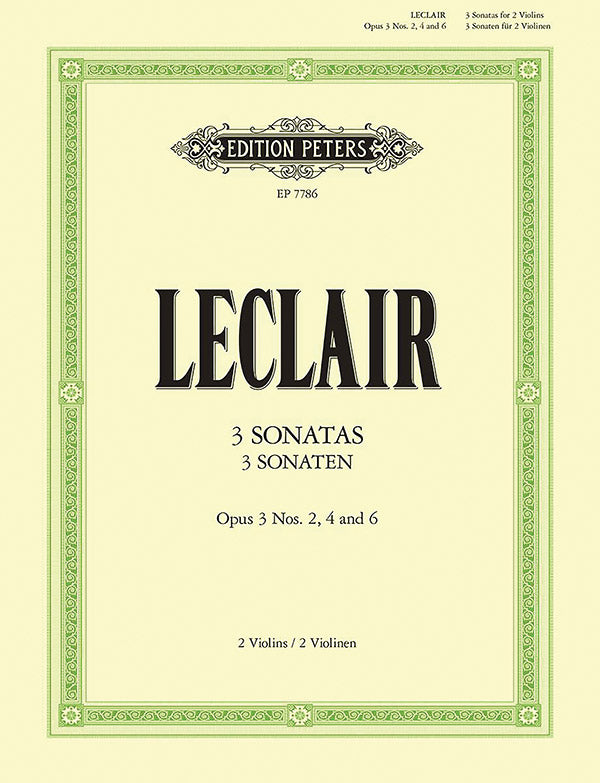 3 Sonatas for 2 Violins Cover Image