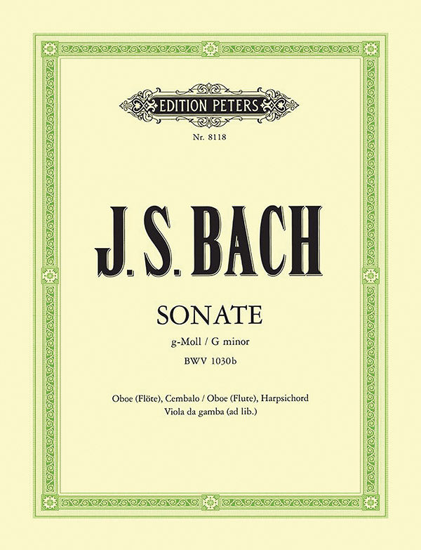 Sonata in G minor BWV 1030b f. Oboe (Flute) and Harpsichord (Vdg./Cello ad lib.) Cover Image