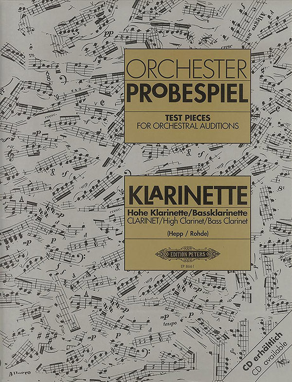 Test Pieces for Orchestral Auditions: Clarinet, High Clarinet, Bass Clarinet Cover Image